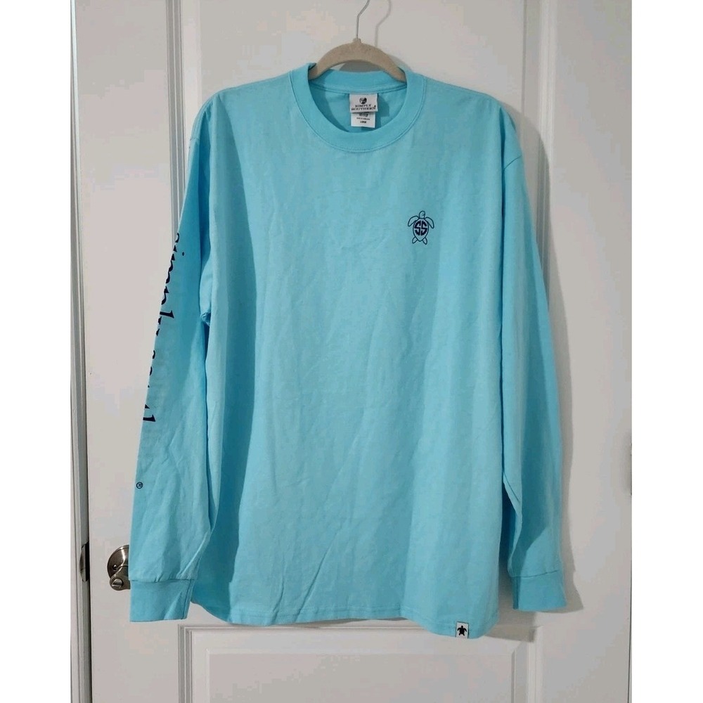Simply Southern Men's Long Sleeve Shirt Turtle Graphic Crew‎ Neck Cotton Size L